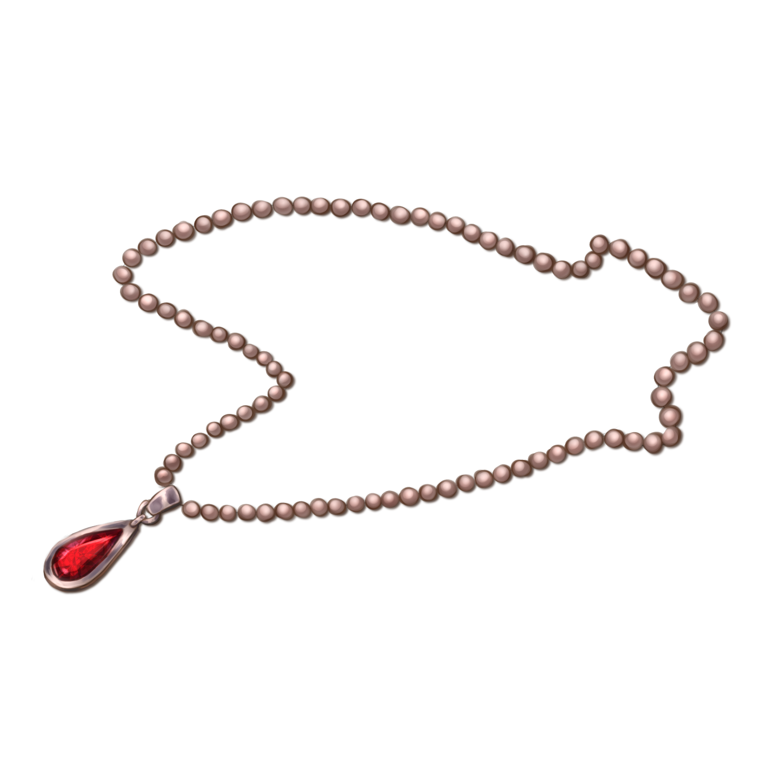 Ruby necklace strung on pearls.